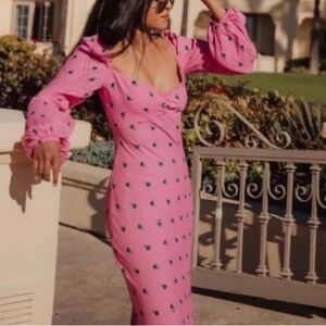 AFRM Pink Trixie Midi Dress